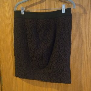 Black and Purple Lace Skirt with side zipper